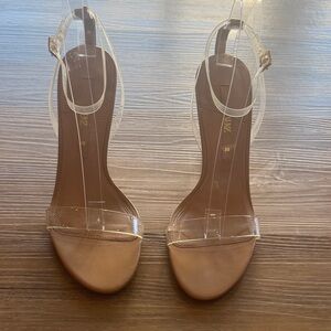 Zara Women's Clear perspex and Tan Heels